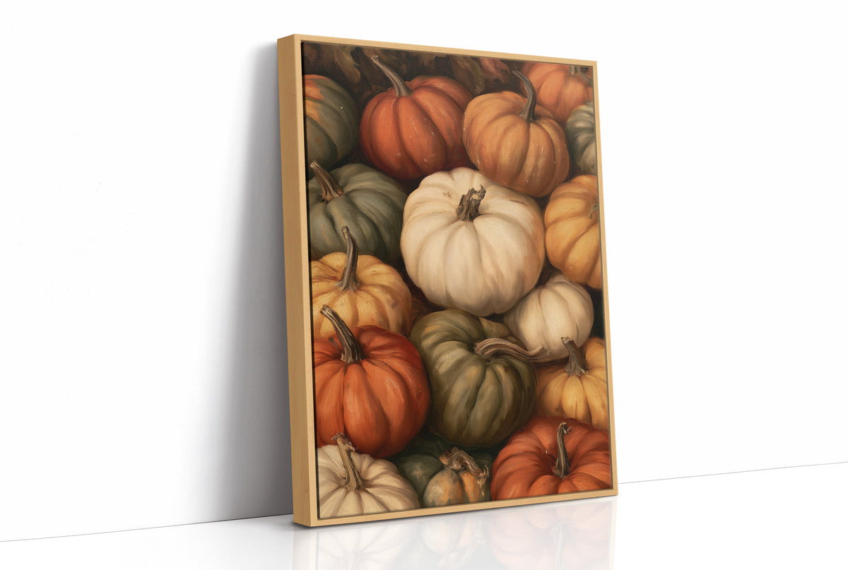 Crowded House, Gourd Edition, print in a natural wood frame