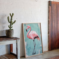 Flamingo Wall Art – Tropical Pink Bird Print, Boho Coastal Decor, Vibrant Animal Painting