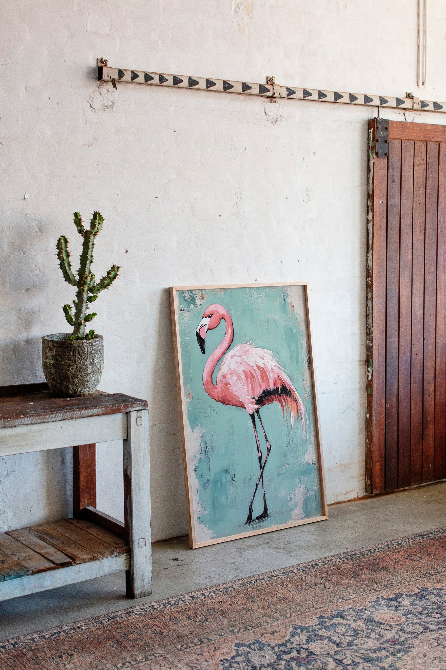 Flamingo Wall Art – Tropical Pink Bird Print, Boho Coastal Decor, Vibrant Animal Painting