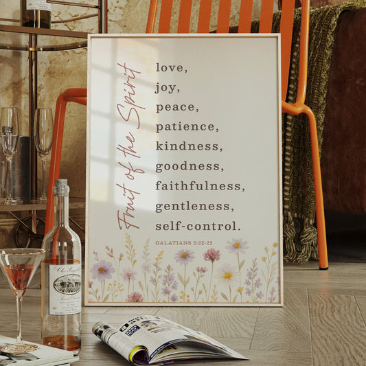 Fruit of the Spirit Floral Scripture Print
