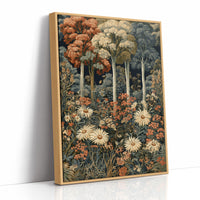 Daisy Chain Reaction In The Woods, print in a natural wood frame