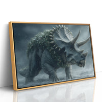 Triceratops in a Winter Wreath