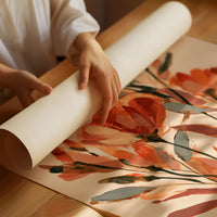 Terracotta Poppy Abstract Bouquet