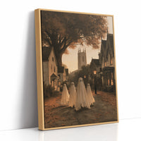 Neighborhood Watch, After Hours, print in a natural wood frame