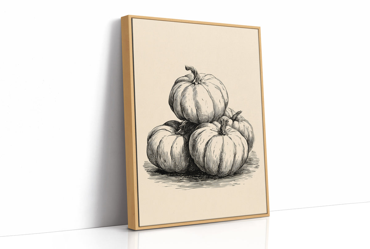 Top Gourd Takes The High Ground, print in a natural wood frame