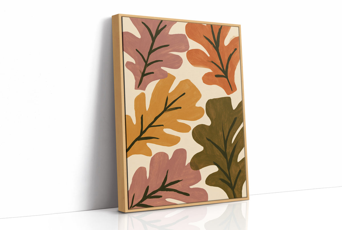 Big Leaf Energy, print in a natural wood frame