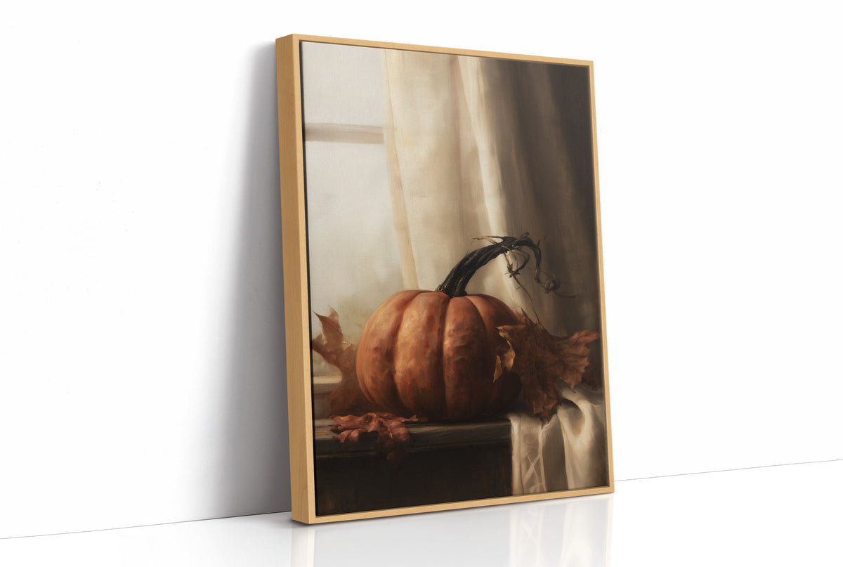 Window Seat Reserved For One Gourd, print in a natural wood frame