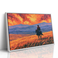 Cowboy Beneath the Crimson Sky