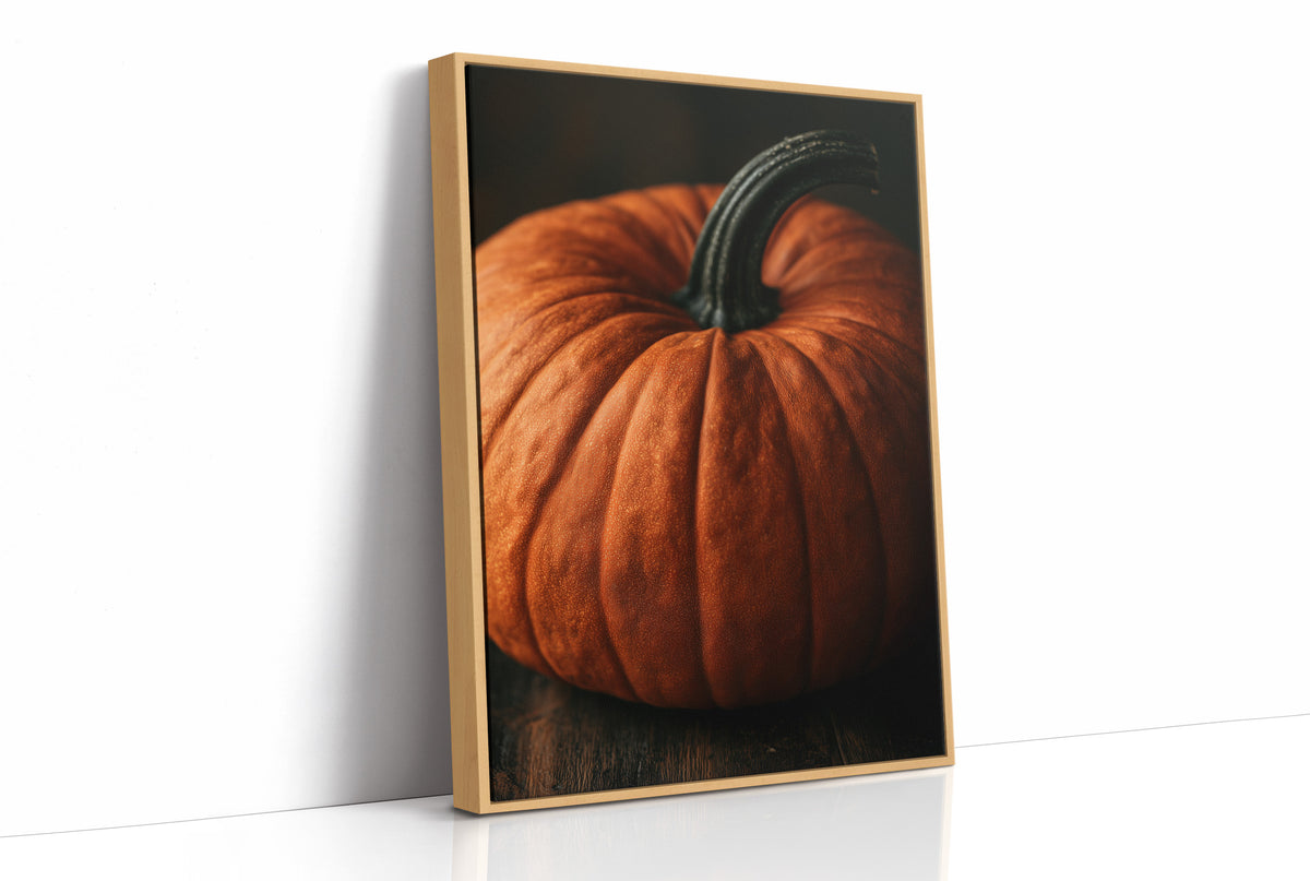Speckled, Ribbed, And Ready For Its Portrait, print in a natural wood frame