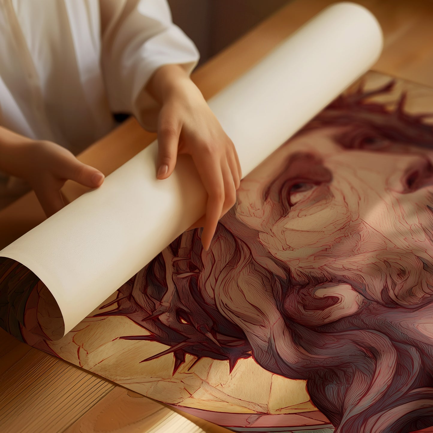 Sacred Gaze Toward Heaven's Light