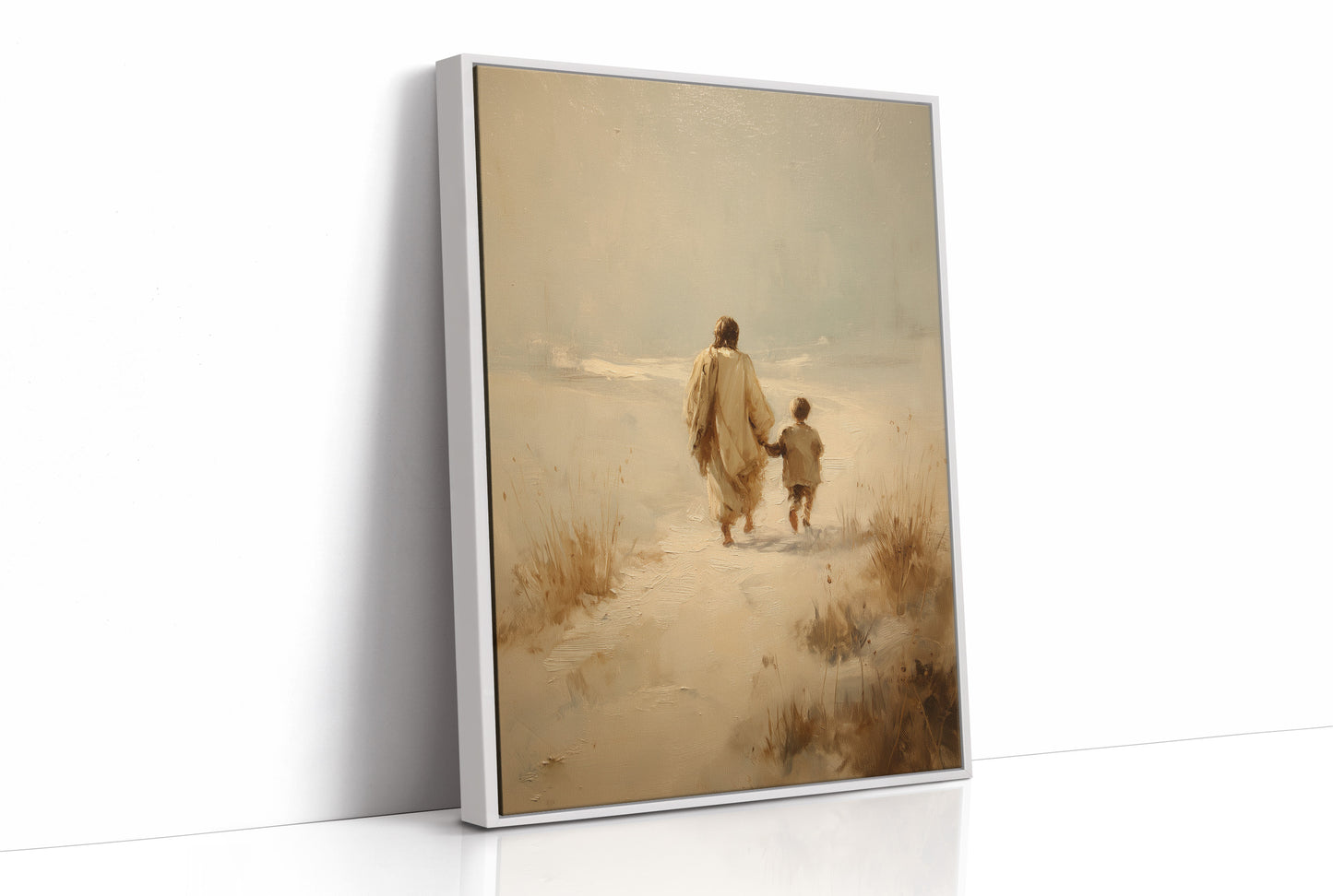 Ethereal Journey Through Amber Mist