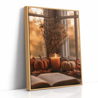 Candle Lit, Chapter Pending, print in a natural wood frame
