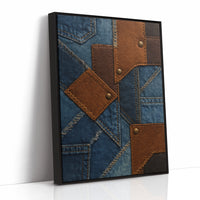 Western Patchwork Denim and Leather Print