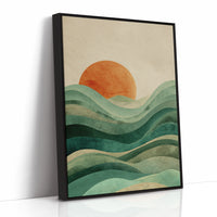 Waves Cradle the Setting Sun
