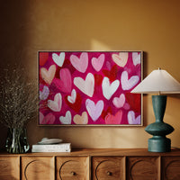 Hearts Dance In Magenta Light