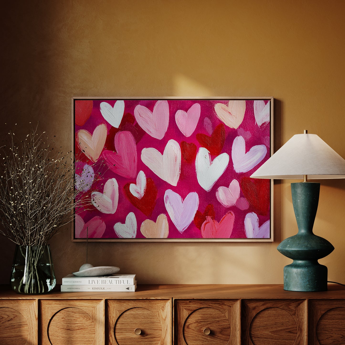 Hearts Dance In Magenta Light