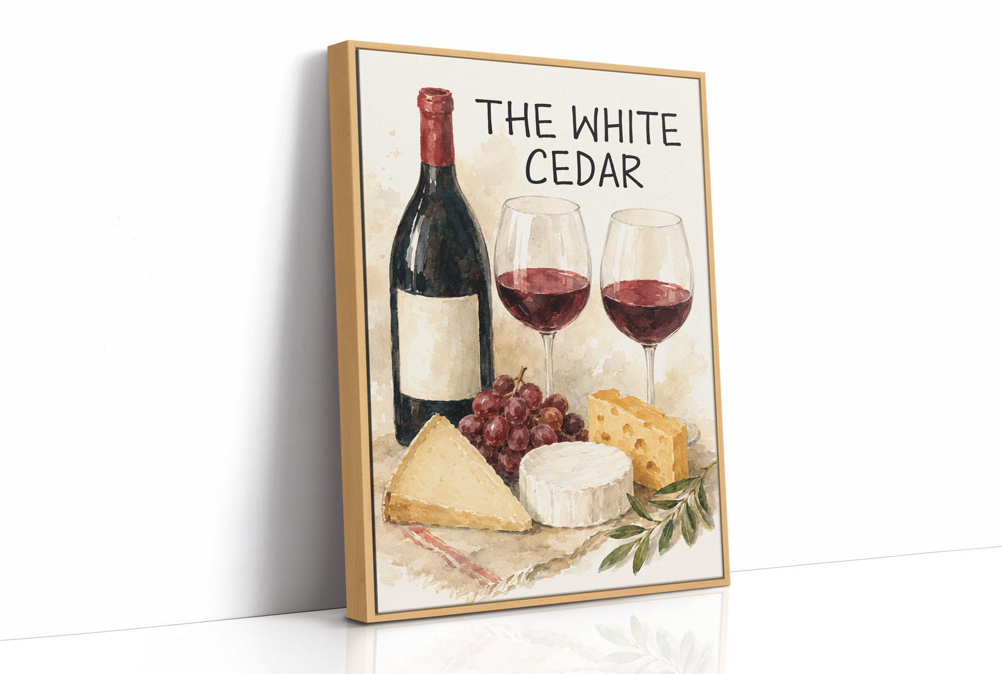 Wine & Cheese, Watercolor