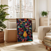 Midnight Garden Blooms In Glass