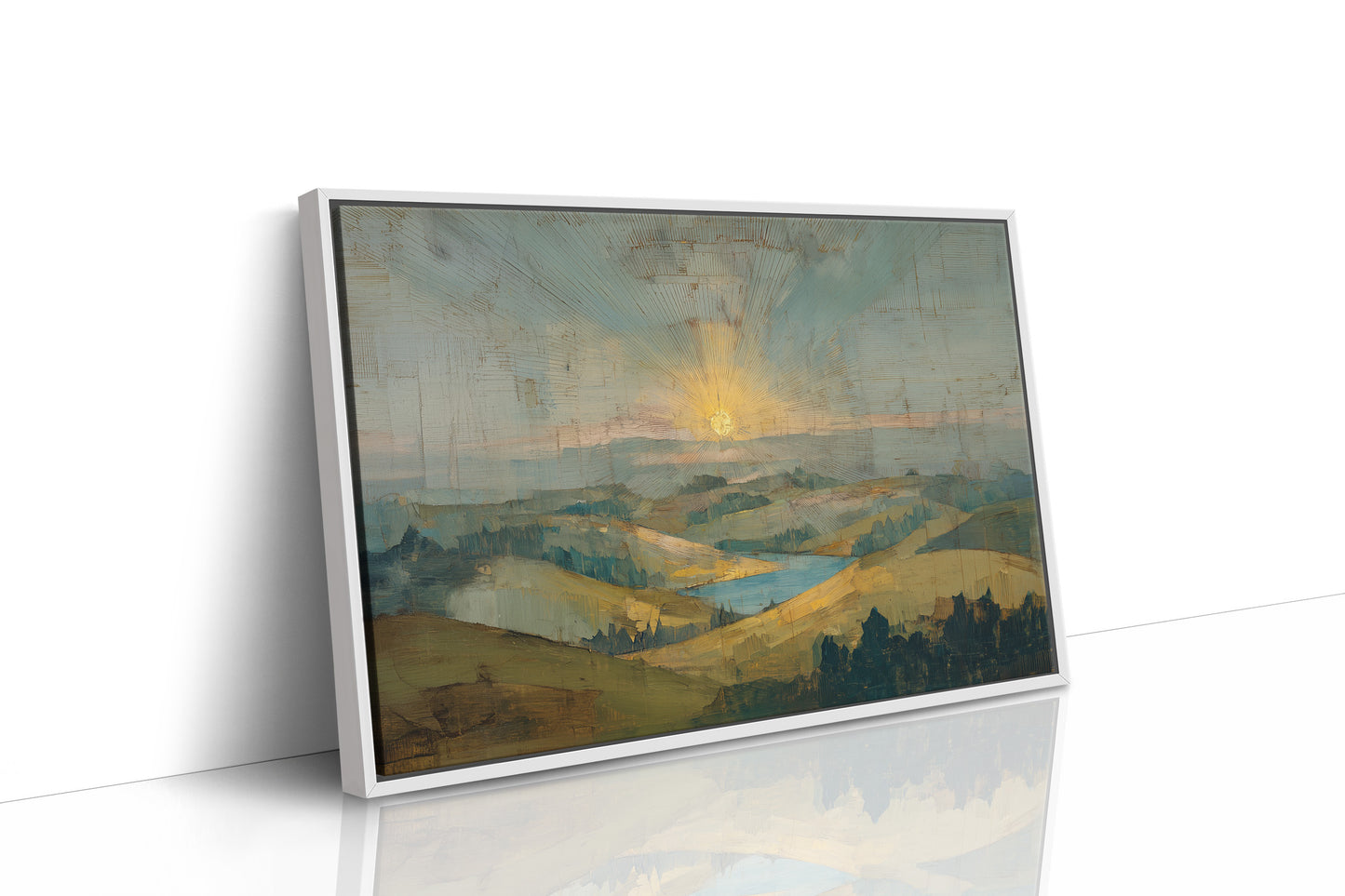 Dawn Breaks Over Rolling Hills