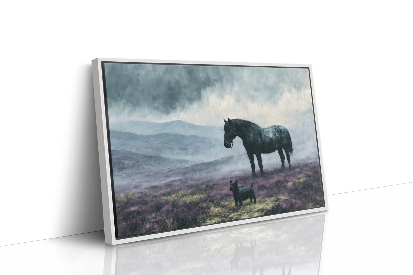 Pony and Terrier on the Misty Moor