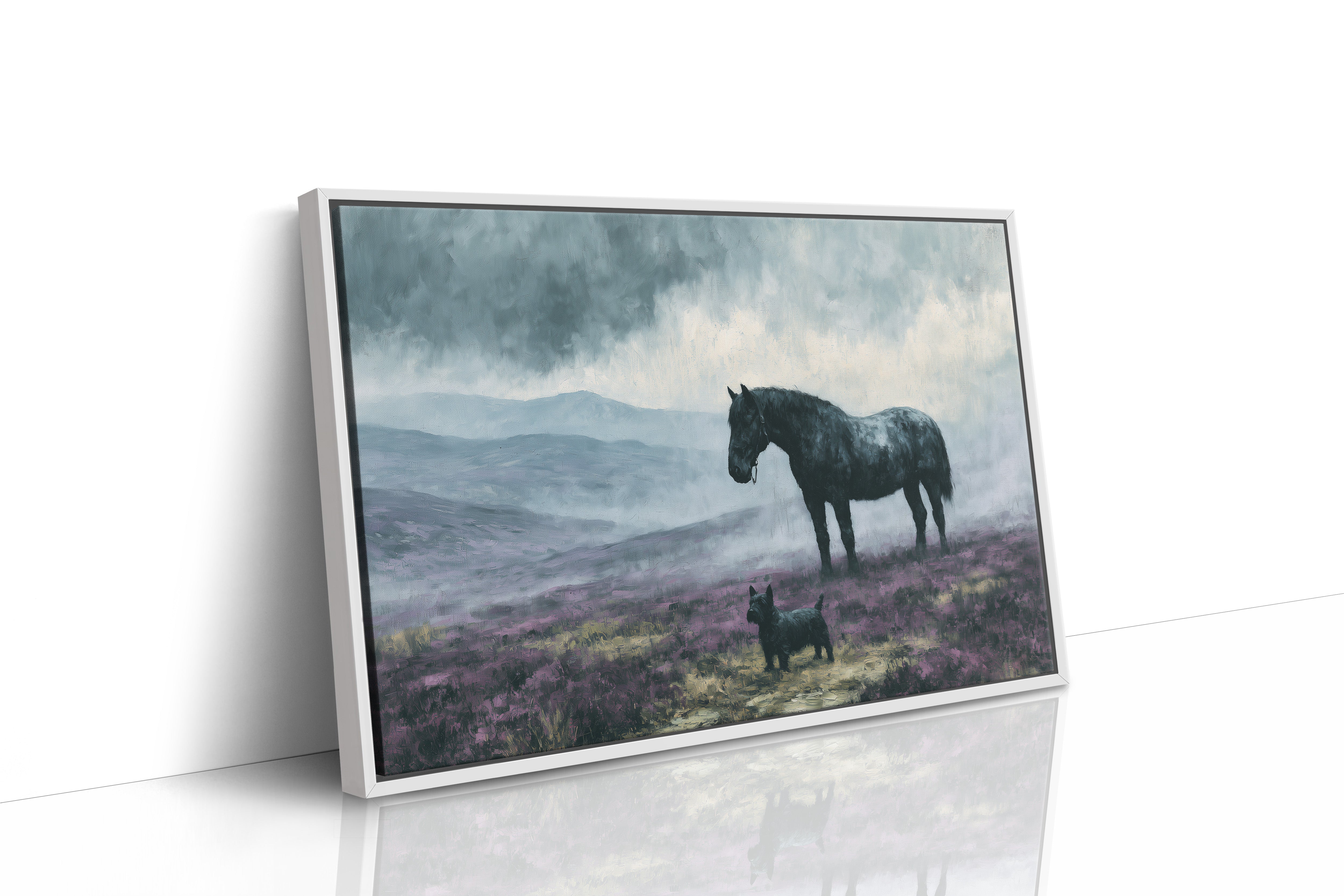 Pony and Terrier on the Misty Moor