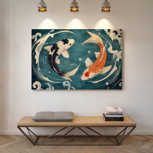 Koi Dance Through Midnight Waters