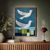 Peace Doves Above Geometric Fields