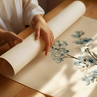 Blossom Branch In Blue And Cream