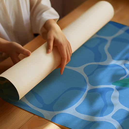 Surfboard Glides Through Crystal Waters