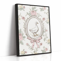 Pastoral Portrait: Duck in Floral Elegance