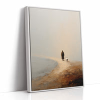 Solitary Journey Through Misty Shores