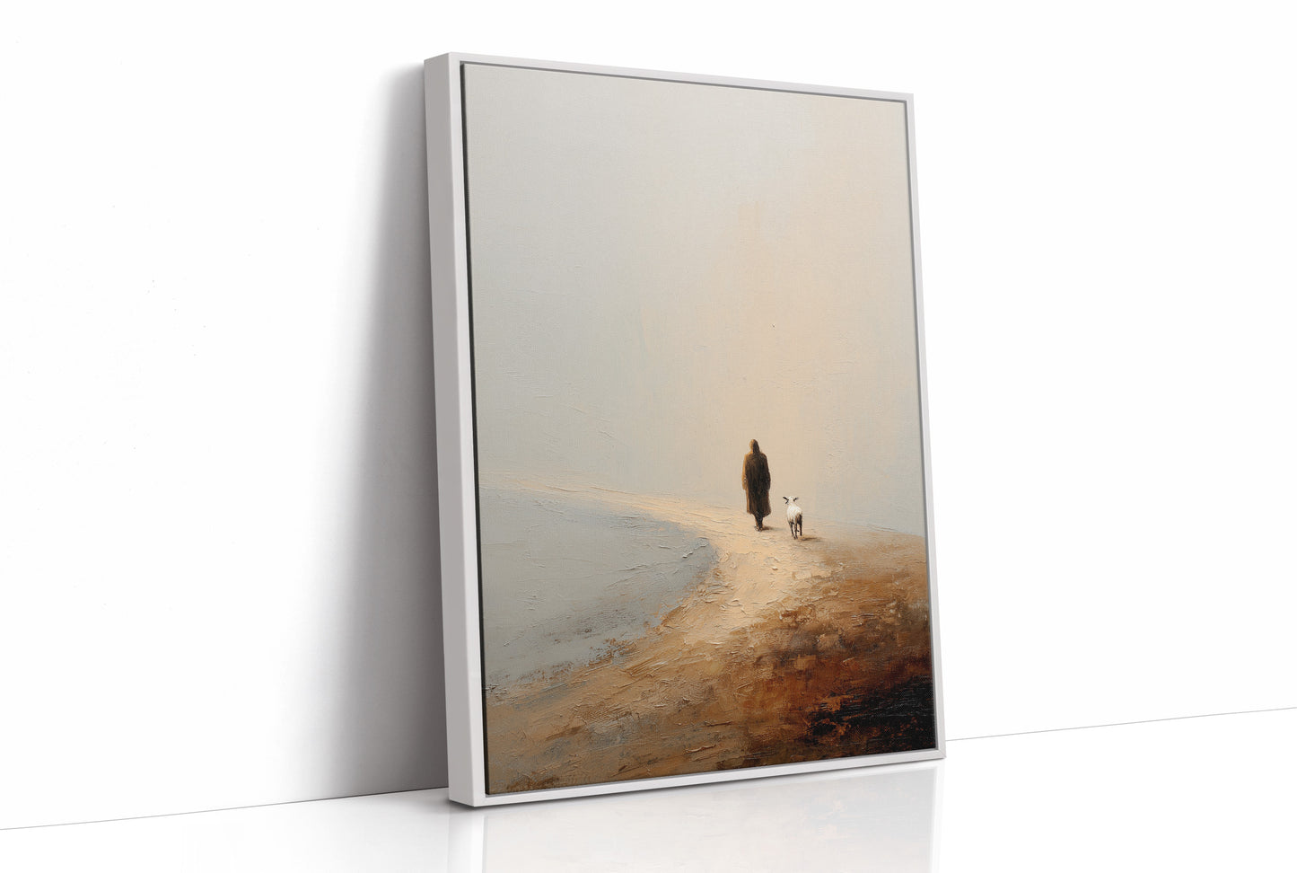 Solitary Journey Through Misty Shores