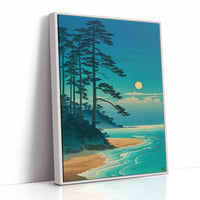 Moonlit Pines Meet Pacific Tides