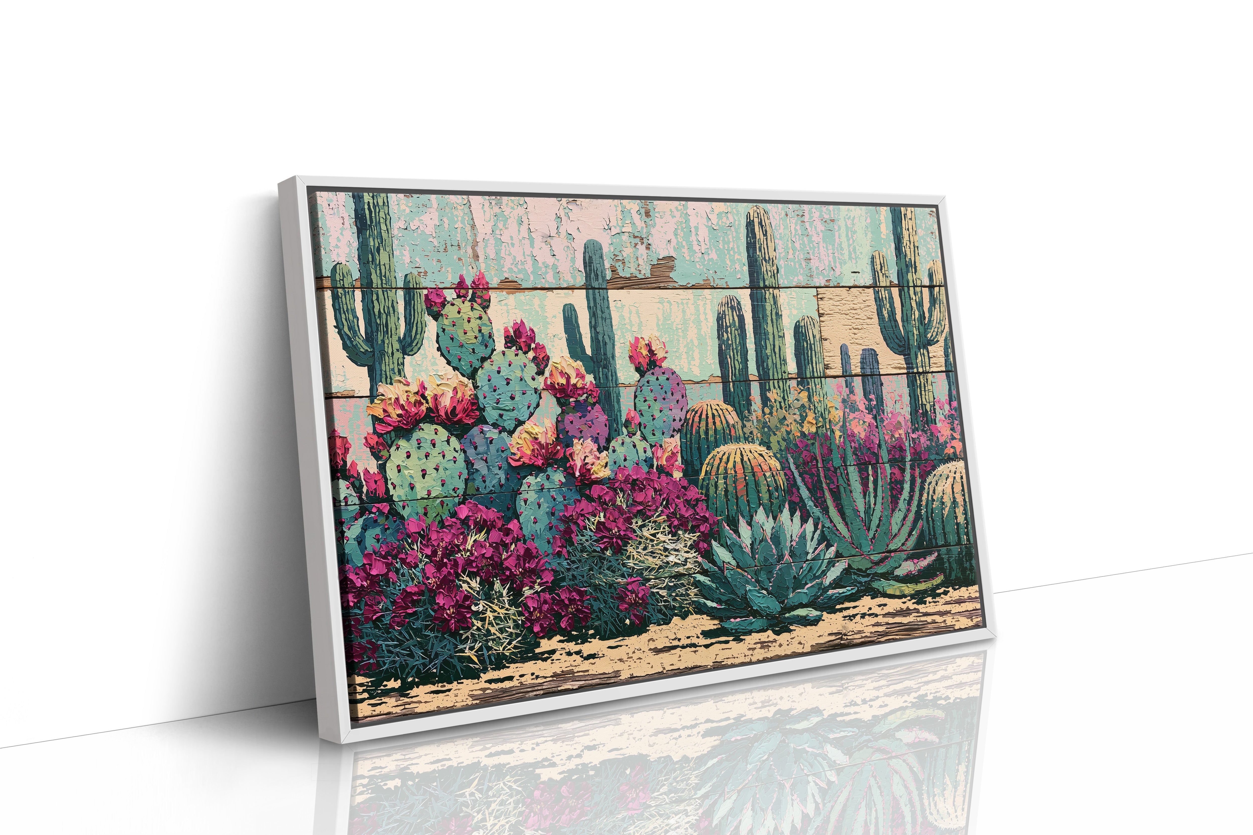 Blooming Prickly Pear Panels