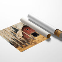 Birch Trees Guard Autumn's Barn