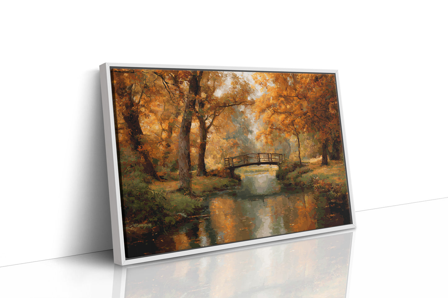 Amber Bridge Over Tranquil Waters