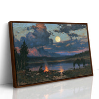 Campfire Under Moonrise