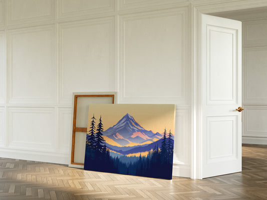 Alpine Gold Bathes Mountain Peaks