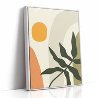 Sunlit Leaves Against Soft Curves