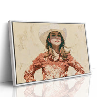 Confident Gaze, Coral Western Shirt