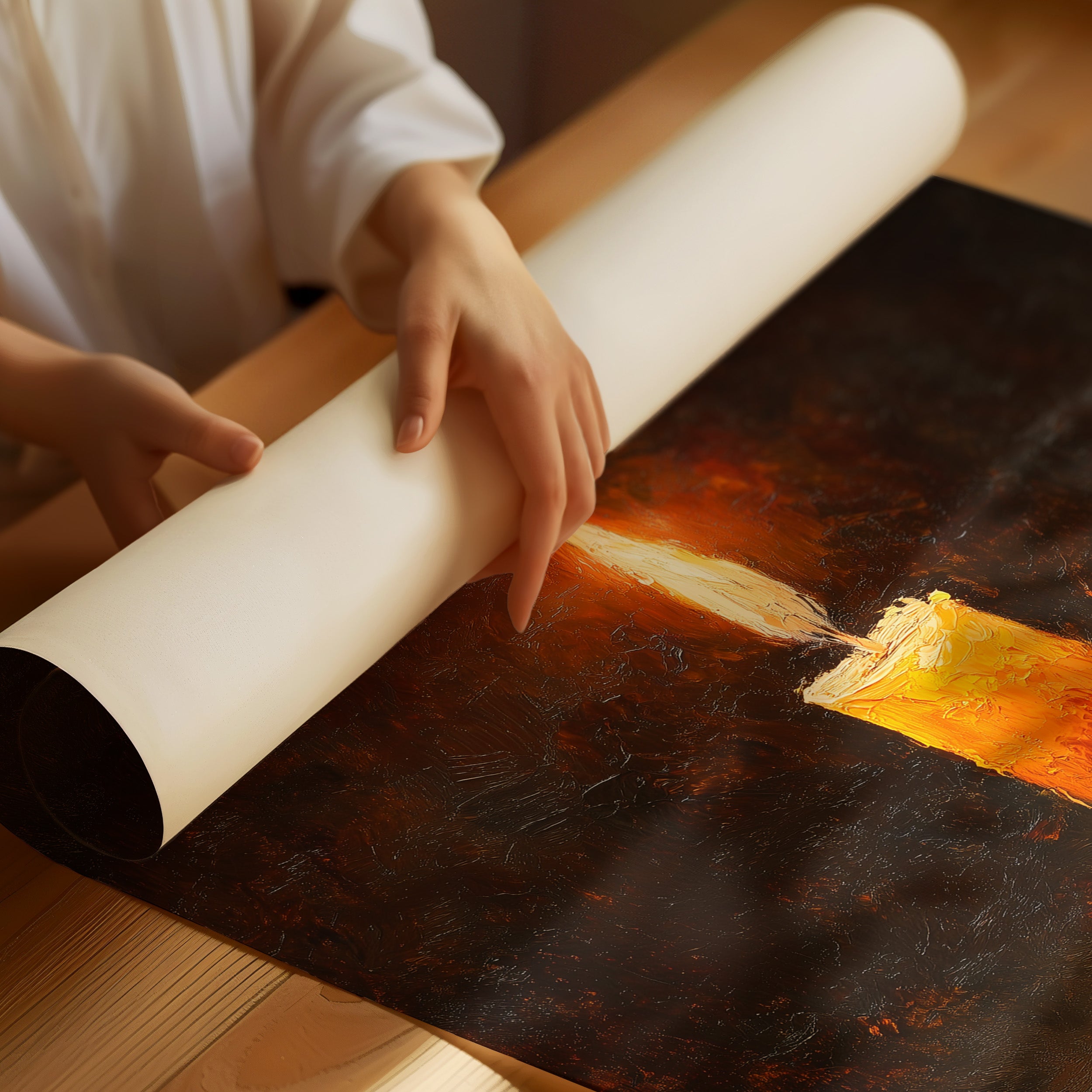 Amber Flame Against Darkness Waits