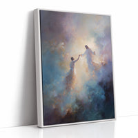 Celestial Embrace Through Luminous Clouds
