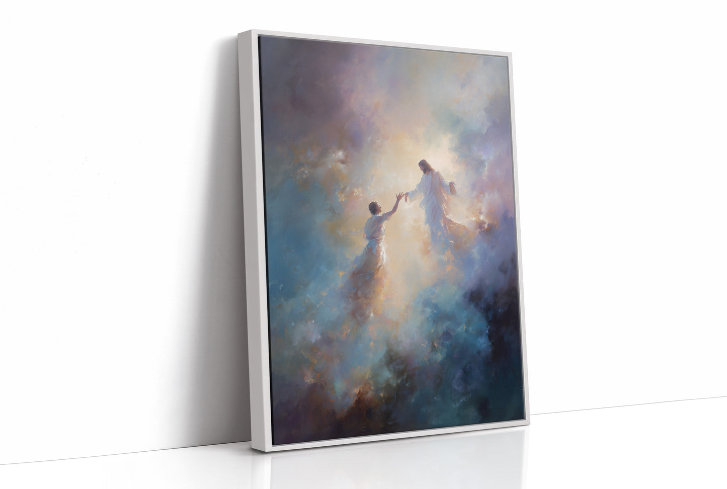 Celestial Embrace Through Luminous Clouds