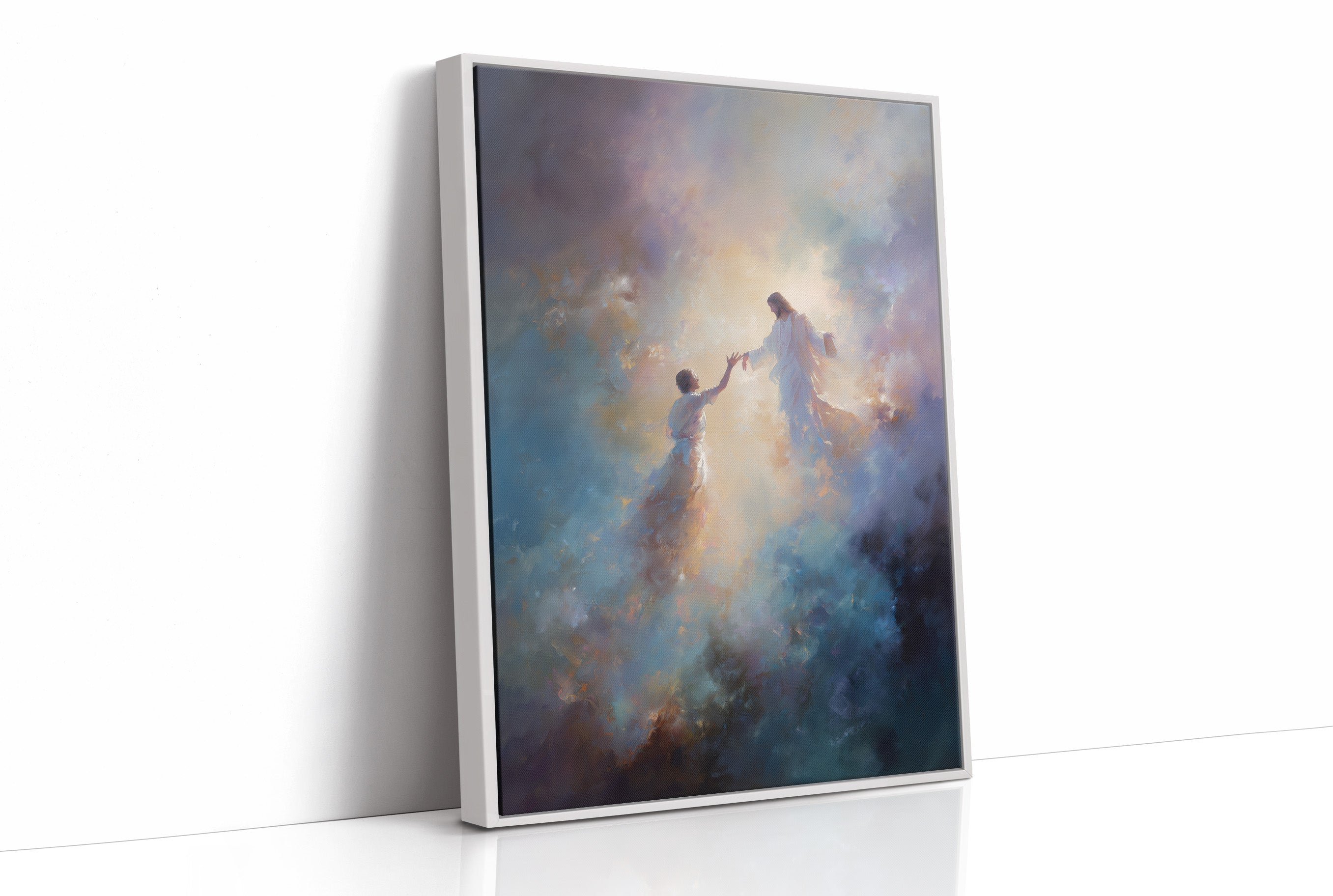 Celestial Embrace Through Luminous Clouds