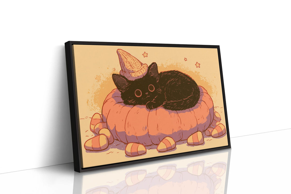 Sleepy Witch Kitten Pumpkin Nap