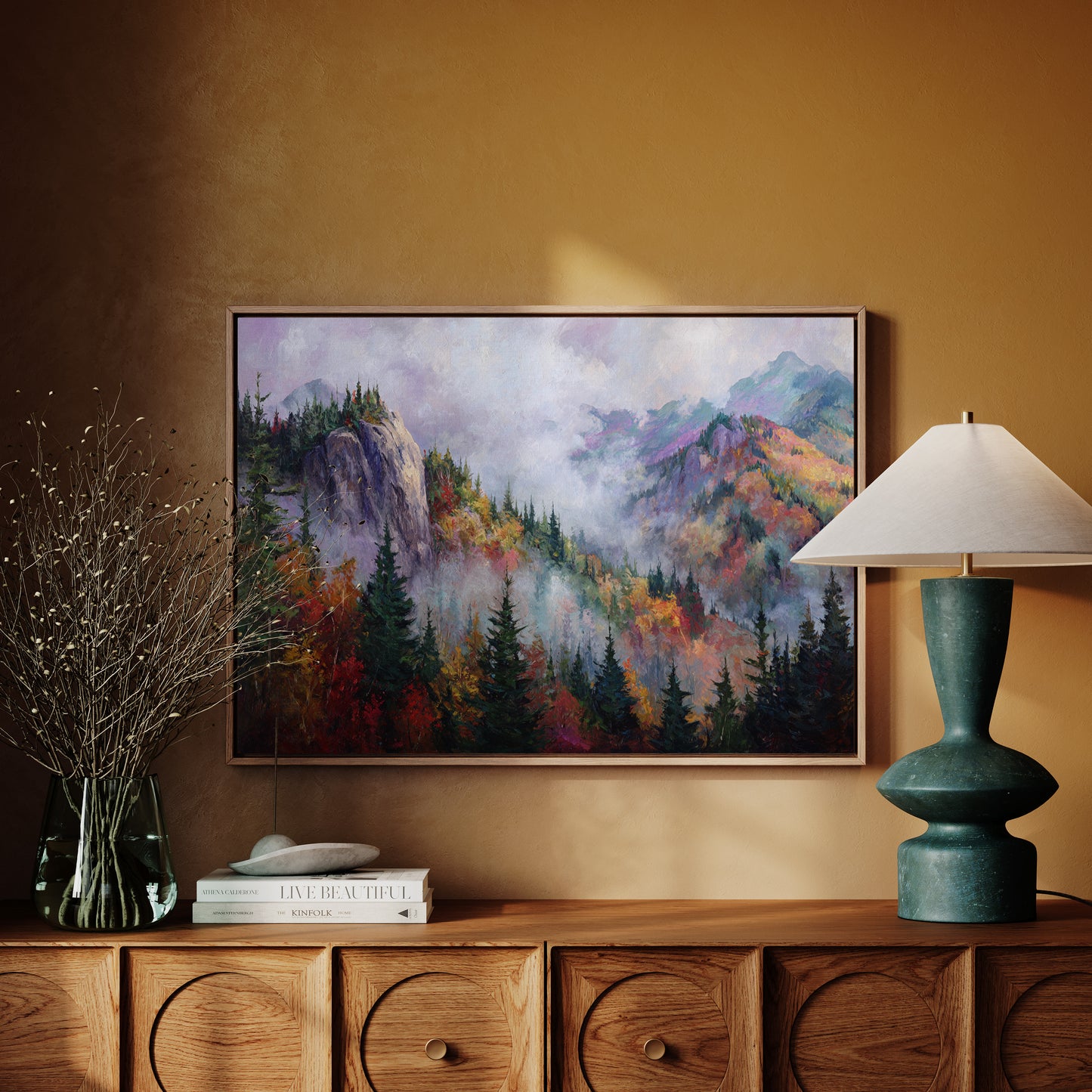 Autumn Mists Crown Mountain Peaks