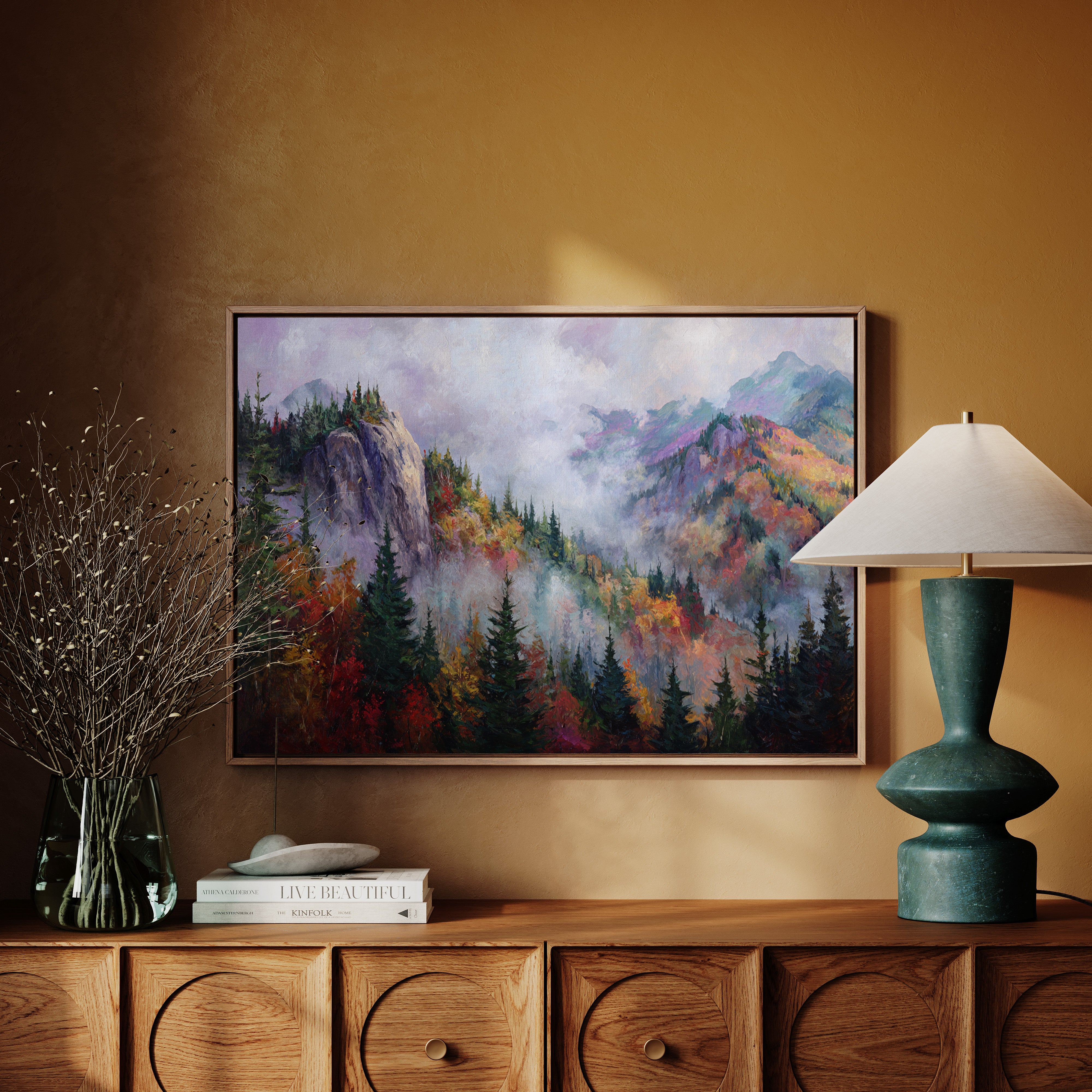 Autumn Mists Crown Mountain Peaks