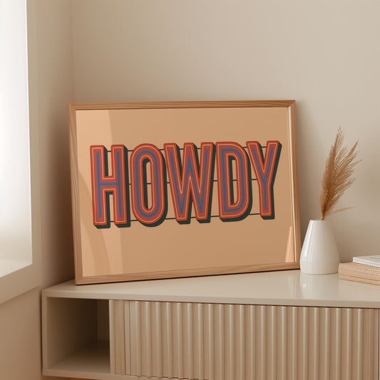 Retro HOWDY Gradient Typography
