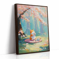 Fox Tea Party In Spring Forest