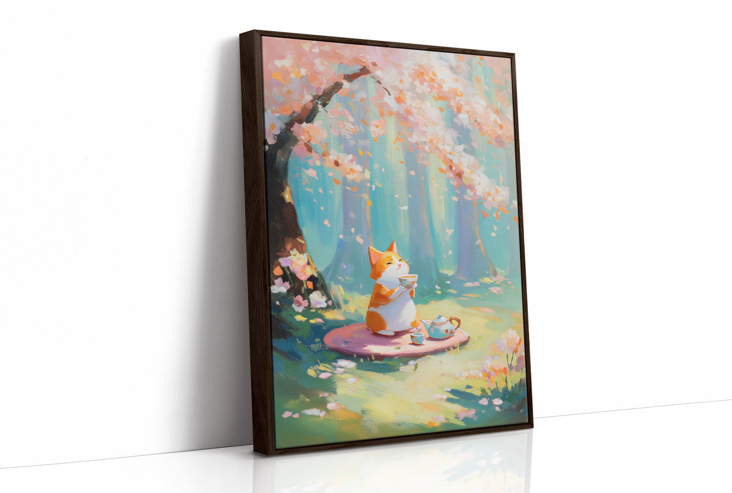 Fox Tea Party In Spring Forest